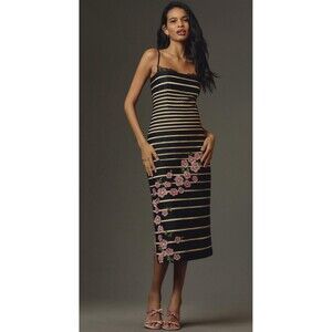 Anthropologie Maeve Midi Dress Sleeveless Slim Preppy Wedding Formal Sz 6P NWT